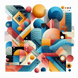 colorful abstract art poster with geometric shapes (58)